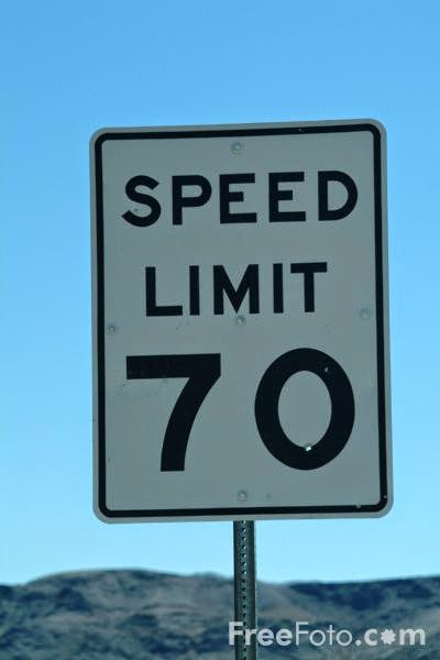 Go the limit. Speed limit 300. No Speed limit Tramp. Speed limit 50 Miami. Cop sign.