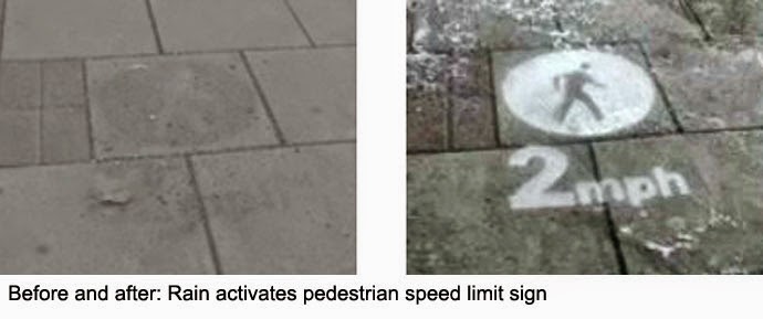 Pedestrian Speed Limits Painted On Sidewalks??