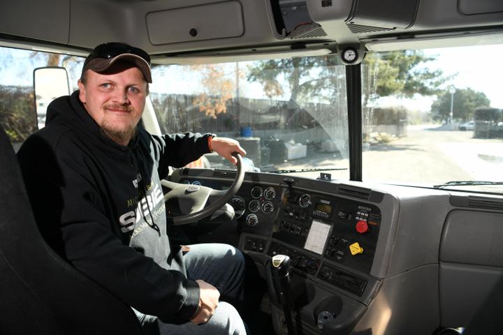 Justin Brooks, deaf since birth, recently received his commercial driver's license from Spokane Community College.